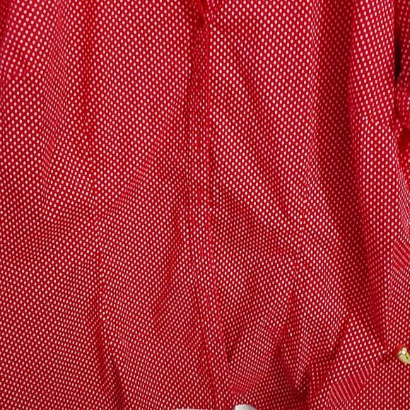 Cato Woman Red Polka Dot Casual Picnic Button Down Blouse Top - Picture 3 of 9